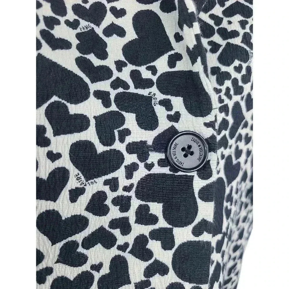 Zadig & Voltaire Heart Print Viking Jac Coeur Blazer Jacket Size 36 US Small - Picture 5 of 9